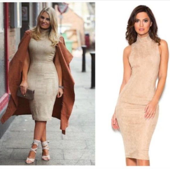 suede bodycon dress